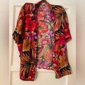 Vintage Teddi Floral Button Down Shirt size Medium